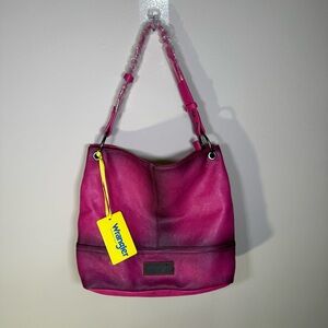 wrangler pink leather tote shoulder bag southwest crossbody strap
